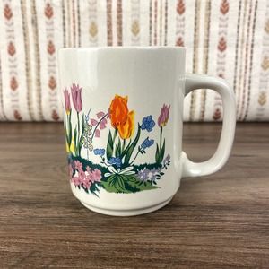 Floral Boho Vintage Mug Cottagecore Tea Mug with Flowers, Coffee Cup